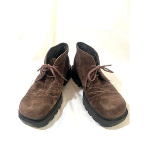 Colin Stuart vintage chunky Platform Loafer Brown Suede Y2K 90's